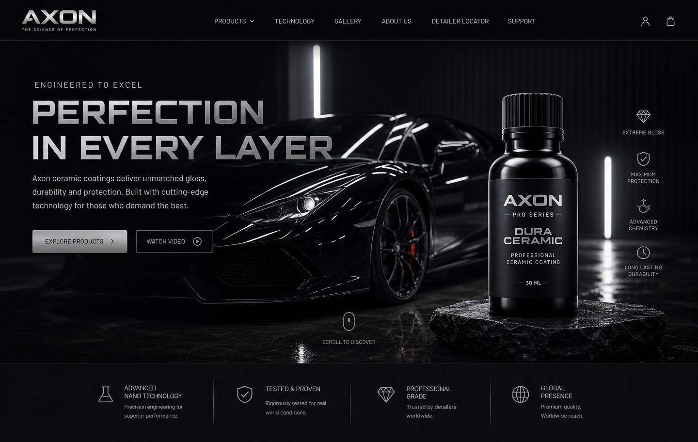 Tampilan website Axon