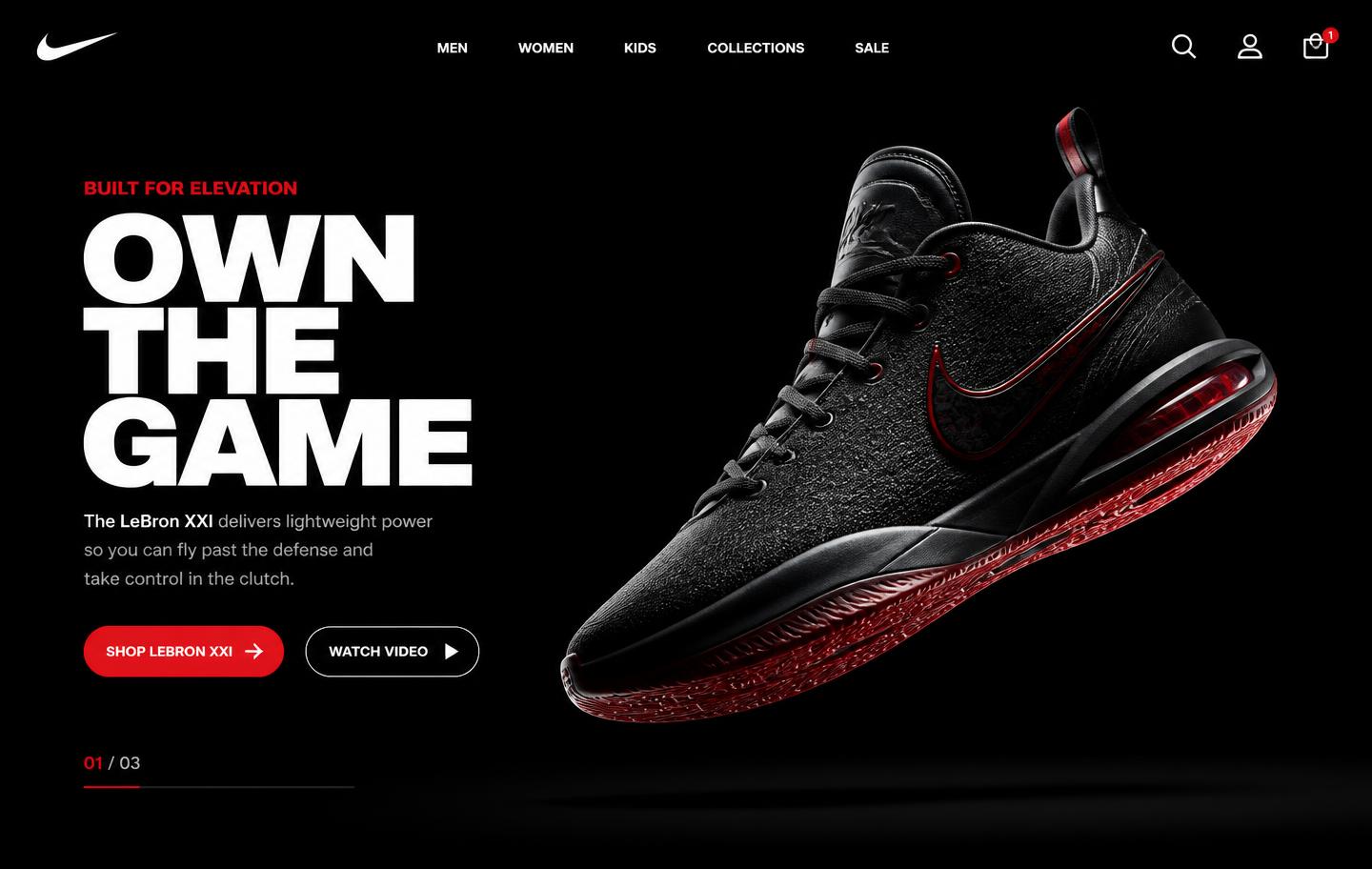Tampilan website Nike Jordan Experience