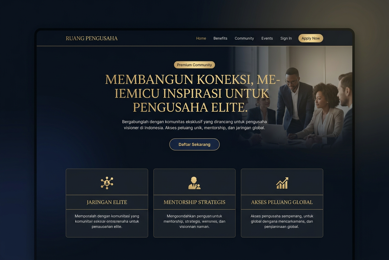 Tampilan website Ruang Pengusaha