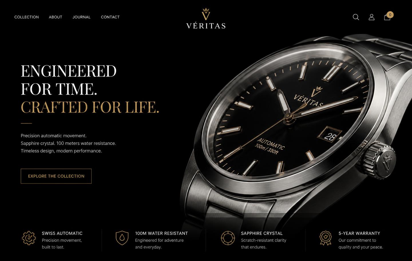 Tampilan website Cinematic Watch